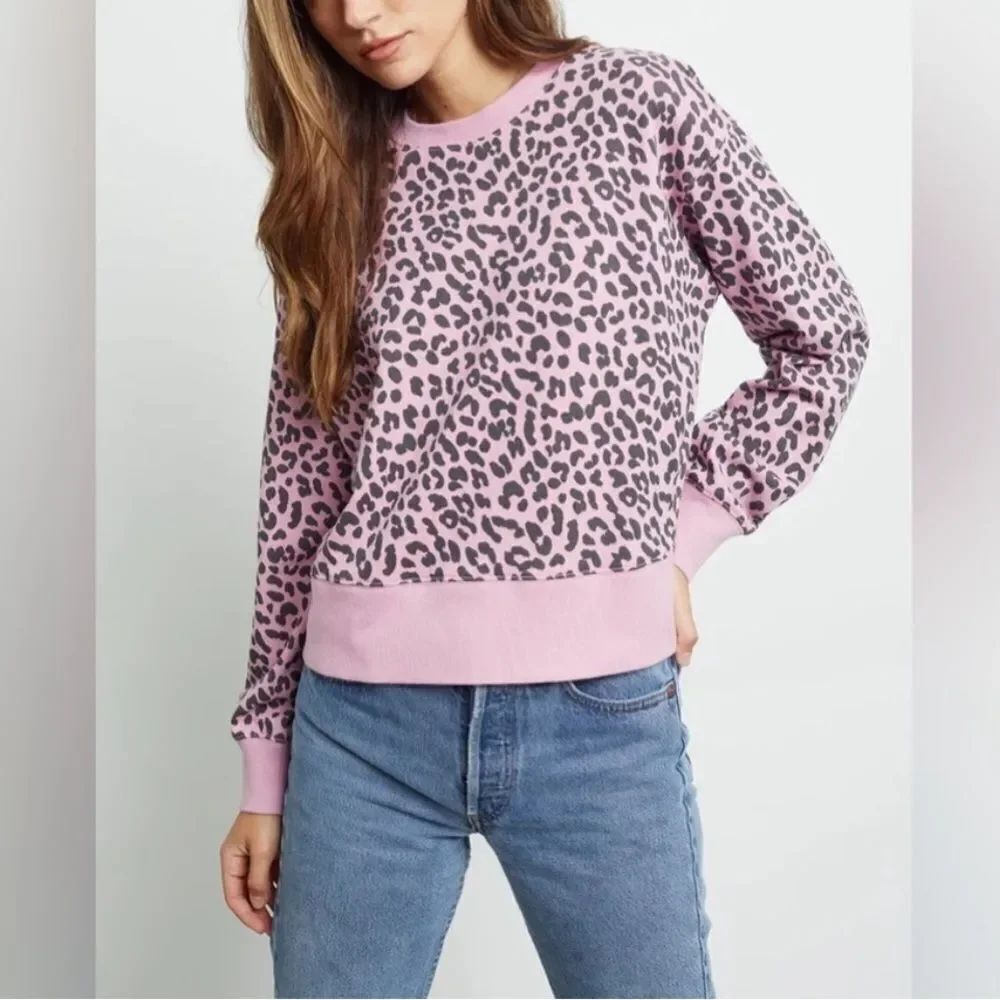 Rails Ramona Jaguar Pullover Sweatshirt – Pink/Black Print, Size Medium